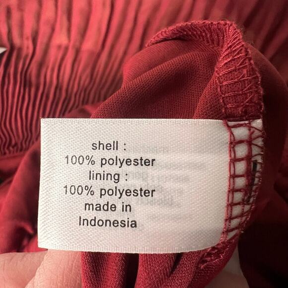 NWT Lane Bryant Plus Sz 18 20 Burgundy Micro Pleated Wide Legs Popover Jumpsuit - Picture 14 of 14